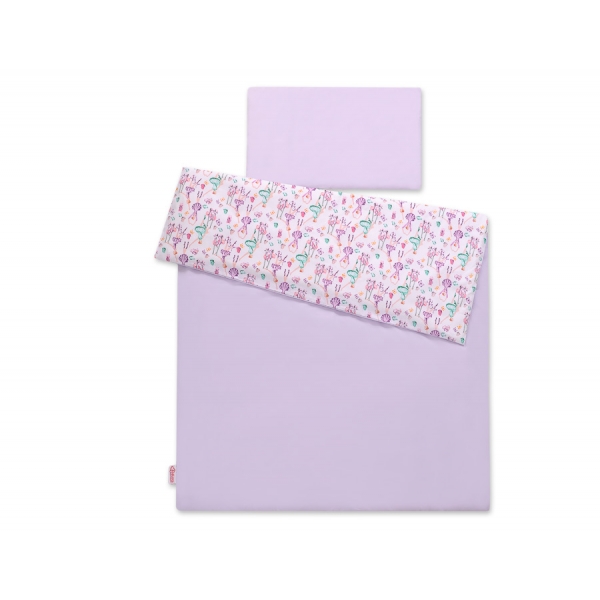 Babybett Bettwäsche Set 2-tlg 100x135cm Mini -   ballerinas lila