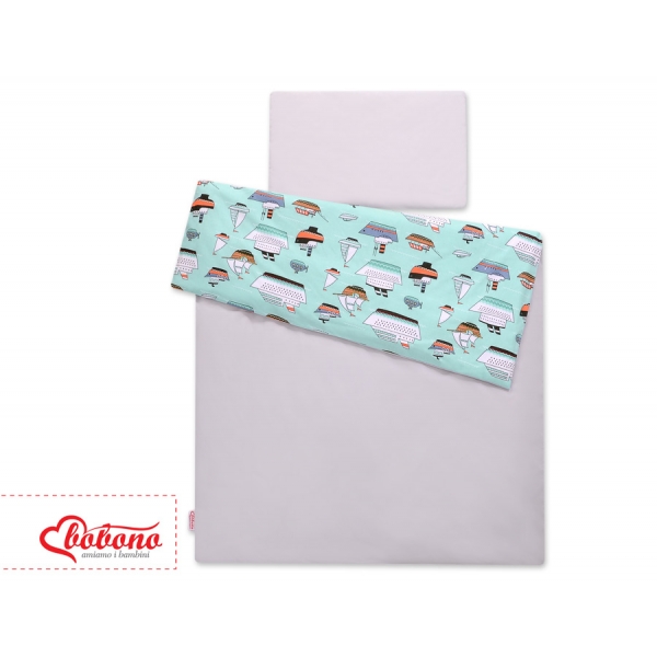 Babybett Bettwäsche Set 2-tlg 100x135cm Mini -  Schiffe minze