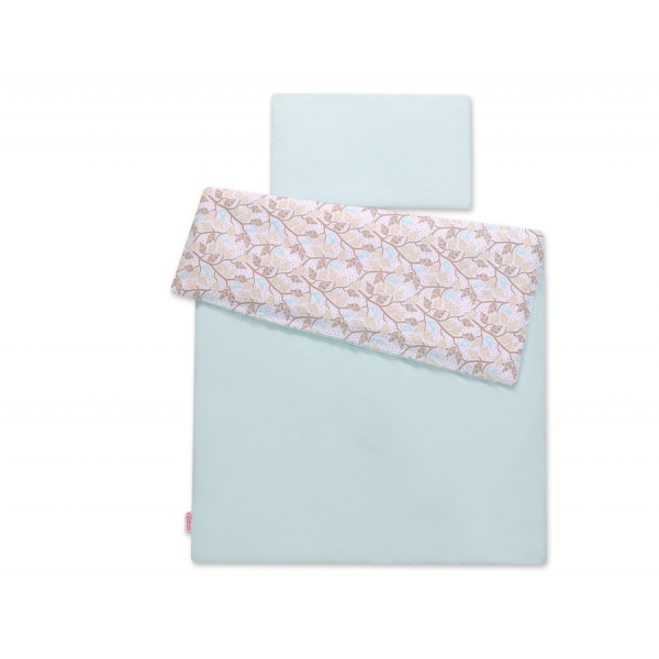 Babybett Bettwäsche Set 2-tlg 100x135cm Mini - beige Blätter