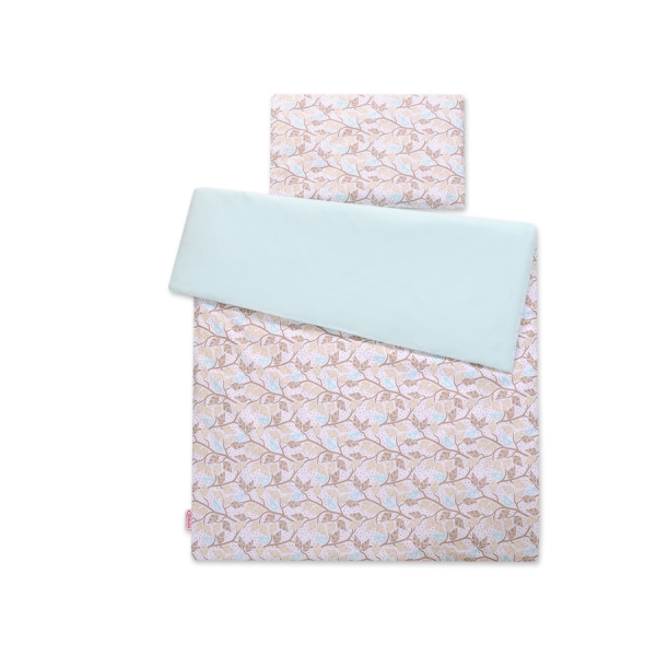 Babybett Bettwäsche Set 2-tlg 100x135cm Mini - beige Blätter