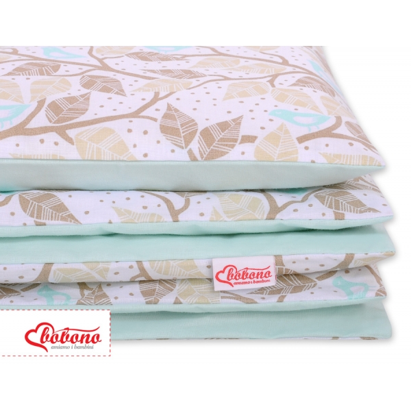 Babybett Bettwäsche Set 2-tlg 100x135cm Mini - beige Blätter