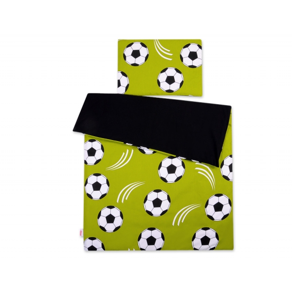Babybett Bettwäsche Set 2-tlg 100x135cm Mini - Fußball grün