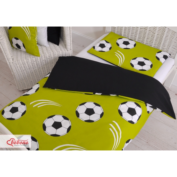 Babybett Bettwäsche Set 2-tlg 100x135cm Mini - Fußball grün