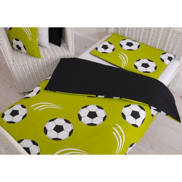Babybett Bettwäsche Set 2-tlg 100x135cm Mini - Fußball grün