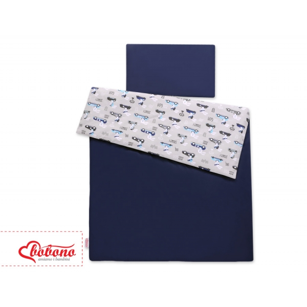 Babybett Bettwäsche Set 2-tlg 100x135cm Mini - grau Hasen