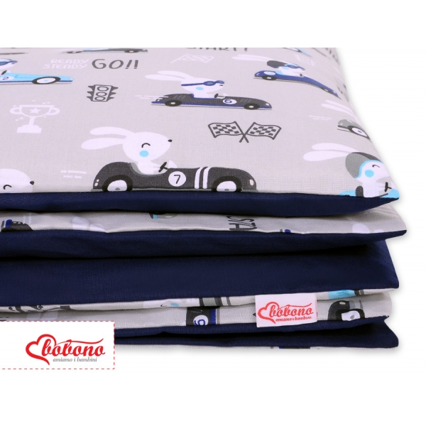 Babybett Bettwäsche Set 2-tlg 100x135cm Mini - grau Hasen