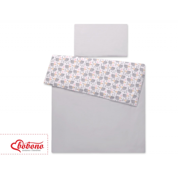 Babybett Bettwäsche Set 2-tlg 100x135cm Mini - Igel grau