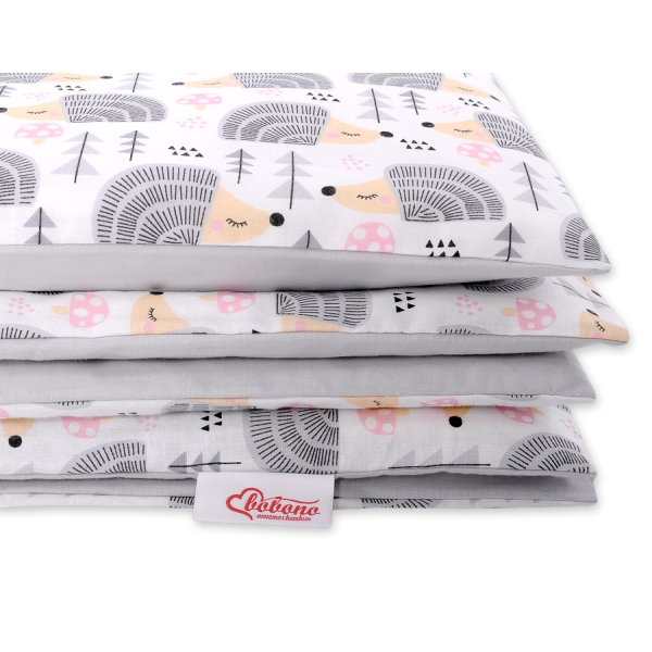 Babybett Bettwäsche Set 2-tlg 100x135cm Mini - Igel grau