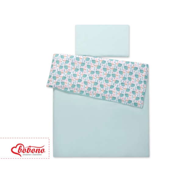 Babybett Bettwäsche Set 2-tlg 100x135cm Mini - Igel minze