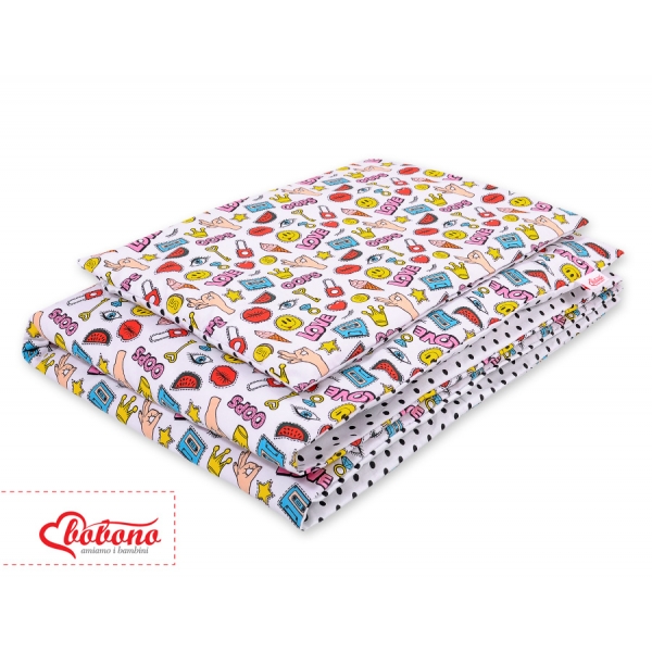 Babybett Bettwäsche Set 2-tlg 100x135cm Mini - love