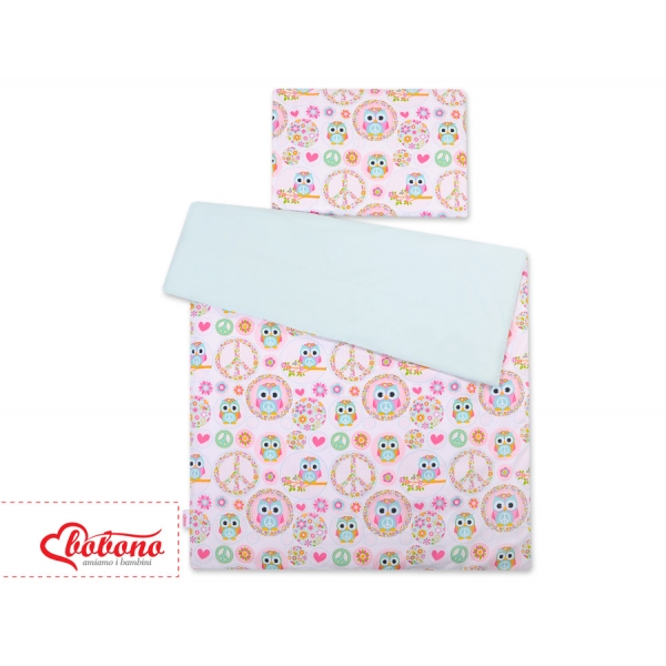 Babybett Bettwäsche Set 2-tlg 100x135cm Mini - lustige Eulen