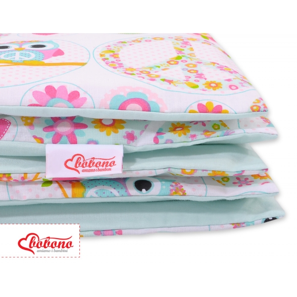 Babybett Bettwäsche Set 2-tlg 100x135cm Mini - lustige Eulen