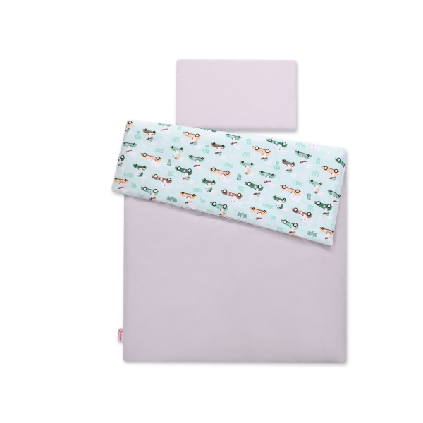 Babybett Bettwäsche Set 2-tlg 100x135cm Mini - minze Hasen