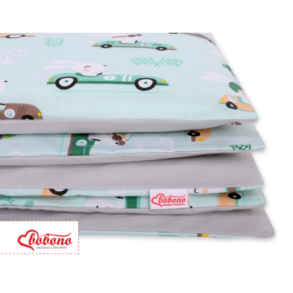 Babybett Bettwäsche Set 2-tlg 100x135cm Mini - minze Hasen