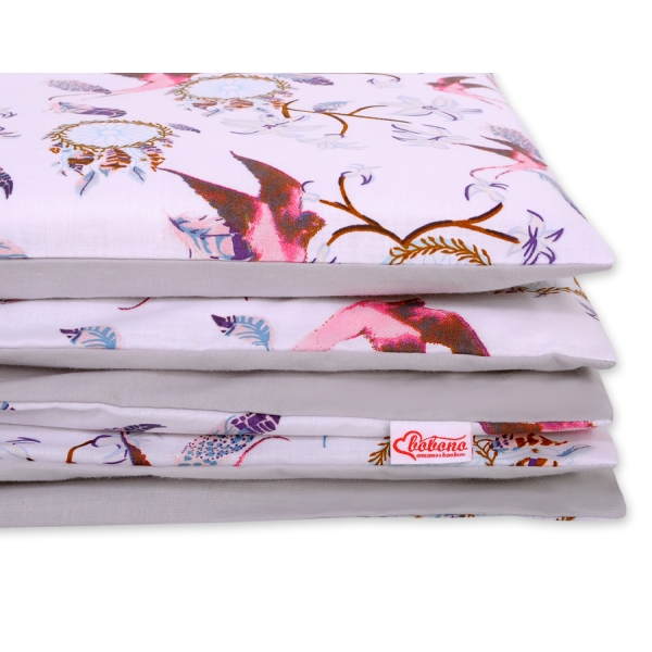 Babybett Bettwäsche Set 2-tlg 100x135cm Mini - Schwalben rosa