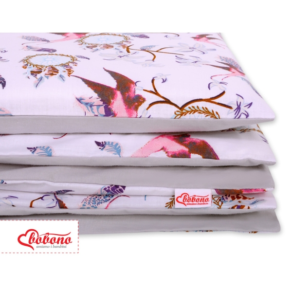 Babybett Bettwäsche Set 2-tlg 100x135cm Mini - Schwalben rosa
