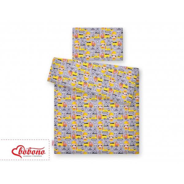 Babybett Bettwäsche Set 2-tlg - Bagger gelb