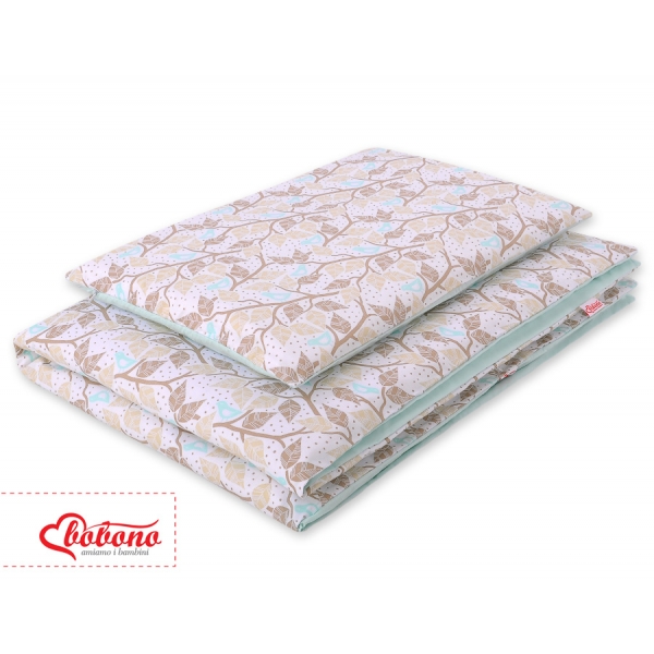 Babybett Bettwäsche Set 2-tlg - beige Blätter