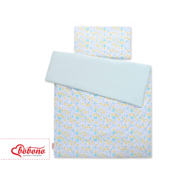 Babybett Bettwäsche Set 2-tlg - blaue Schmetterlinge