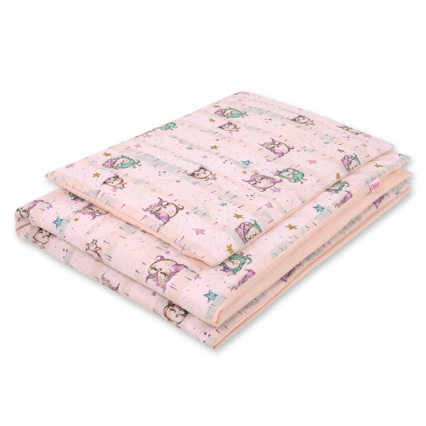 Babybett Bettwäsche Set 2-tlg - Eulen creme-minze