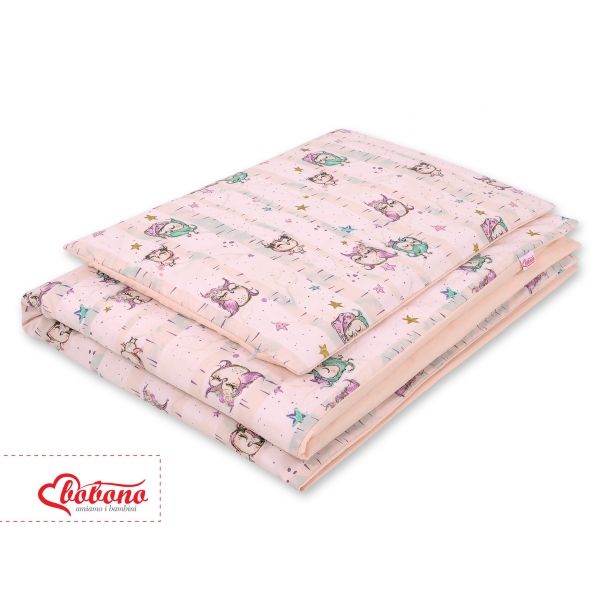 Babybett Bettwäsche Set 2-tlg - Eulen creme-minze