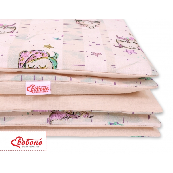 Babybett Bettwäsche Set 2-tlg - Eulen creme-minze