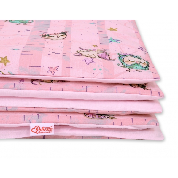 Babybett Bettwäsche Set 2-tlg - Eulen rosa