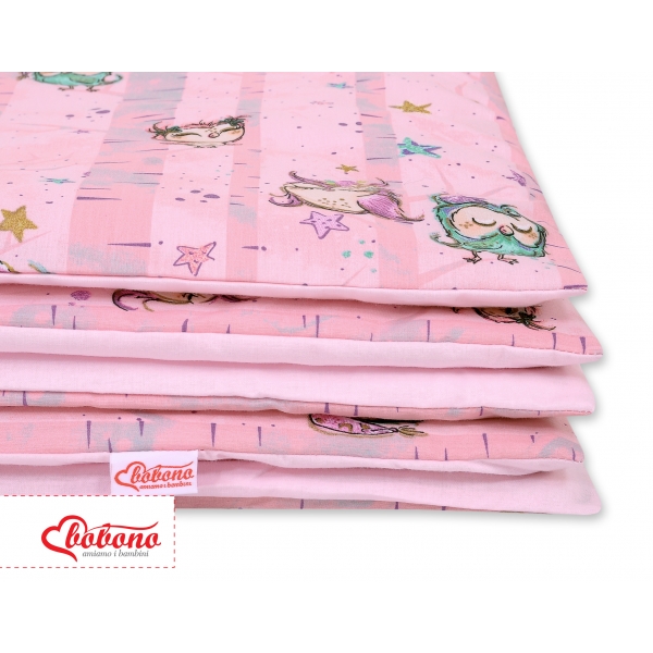 Babybett Bettwäsche Set 2-tlg - Eulen rosa
