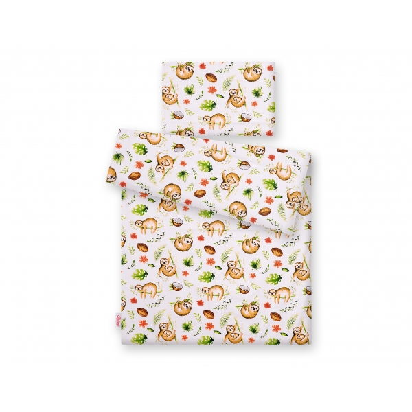 Babybett Bettwäsche Set 2-tlg - Faultiere beige