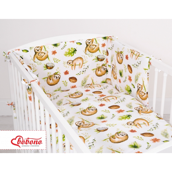 Babybett Bettwäsche Set 2-tlg - Faultiere beige