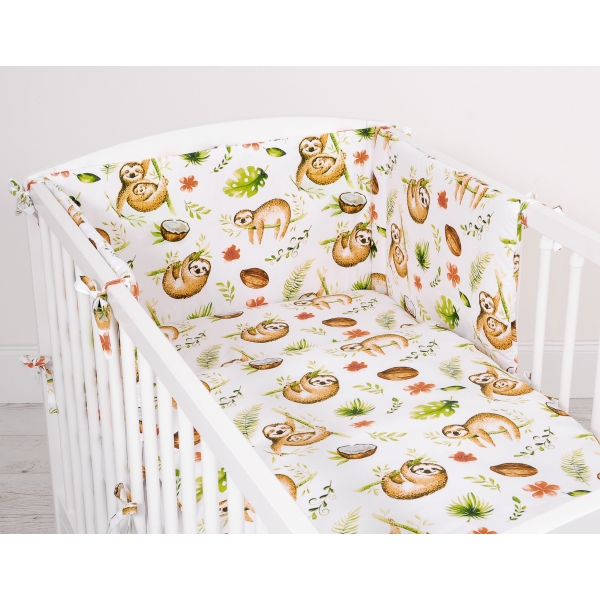 Babybett Bettwäsche Set 2-tlg - Faultiere beige