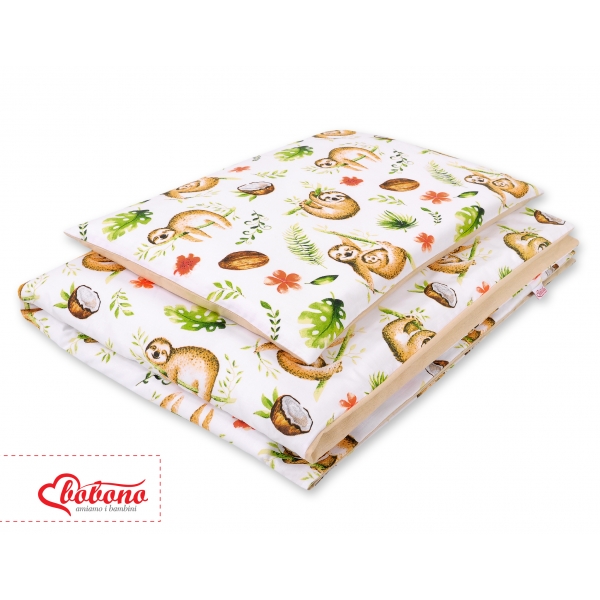 Babybett Bettwäsche Set 2-tlg - Faultiere beige/beige