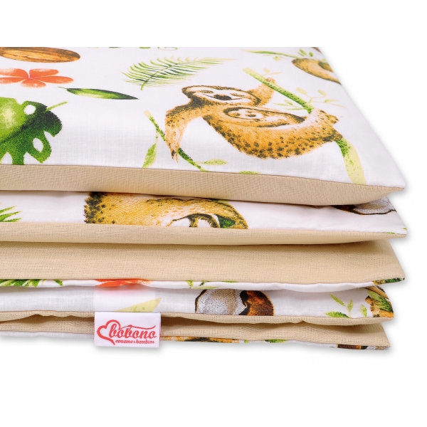 Babybett Bettwäsche Set 2-tlg - Faultiere beige/beige
