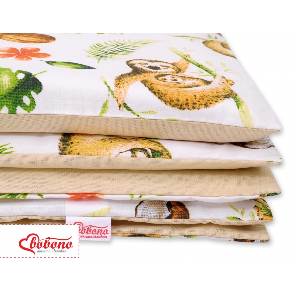 Babybett Bettwäsche Set 2-tlg - Faultiere beige/beige
