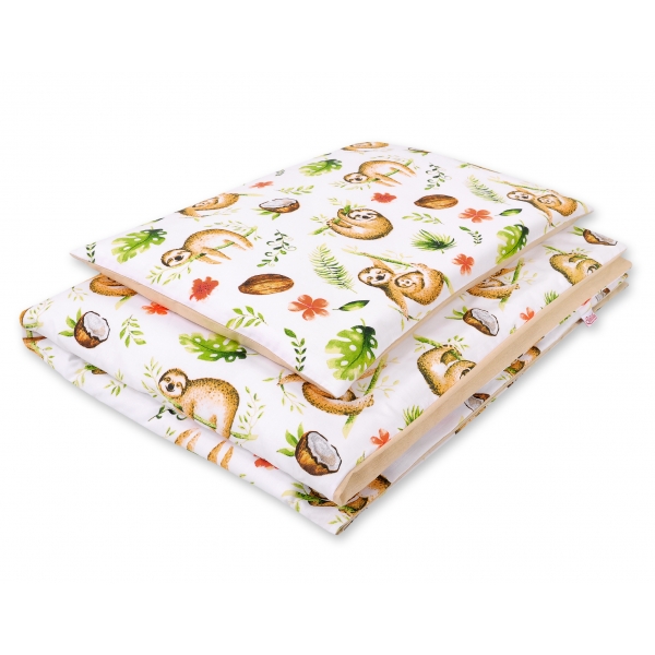 Babybett Bettwäsche Set 2-tlg - Faultiere beige/beige