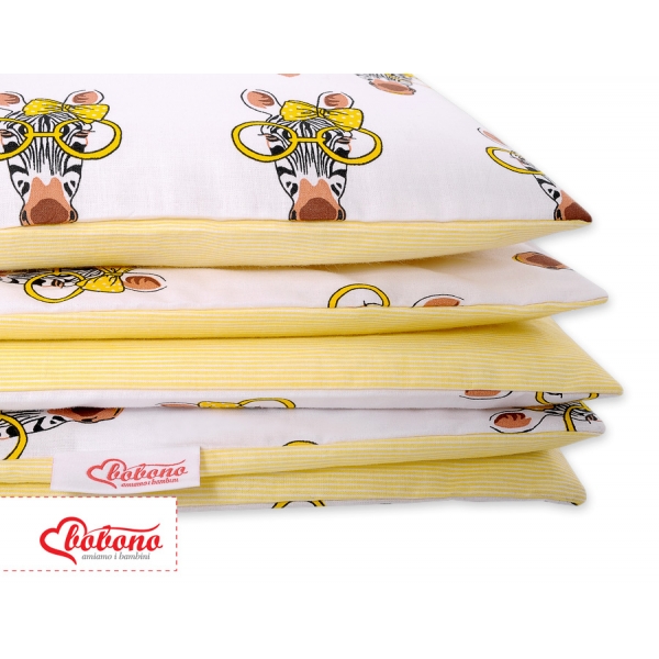Babybett Bettwäsche Set 2-tlg - gelbe Zebras