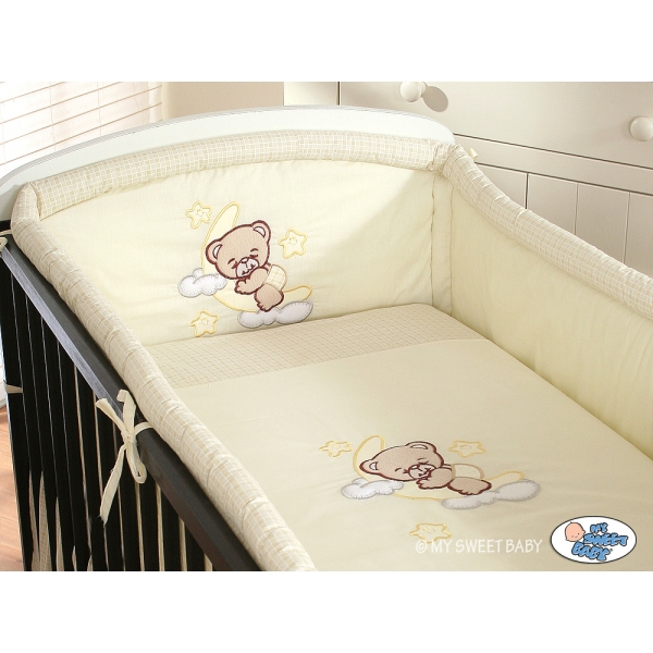 Babybett Bettwäsche Set 2-tlg - Gute Nacht creme