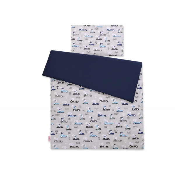 Babybett Bettwäsche Set 2-tlg - Hasen grau