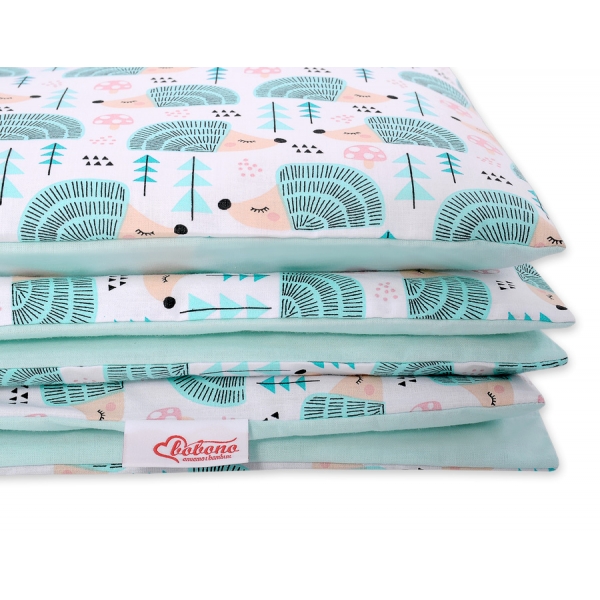 Babybett Bettwäsche Set 2-tlg - Igel minze