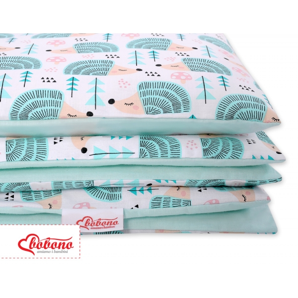 Babybett Bettwäsche Set 2-tlg - Igel minze