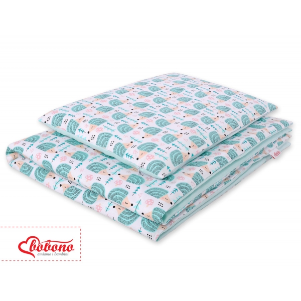 Babybett Bettwäsche Set 2-tlg - Igel minze