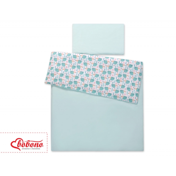 Babybett Bettwäsche Set 2-tlg - Igel minze