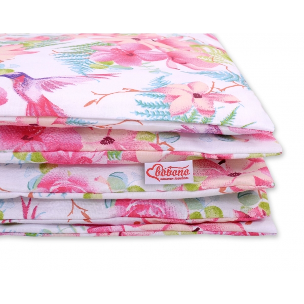 Babybett Bettwäsche Set 2-tlg - Kolibri in Blumen