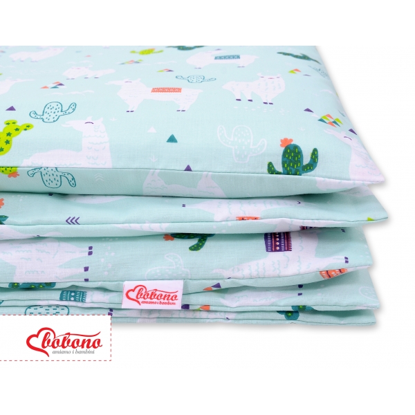 Babybett Bettwäsche Set 2-tlg - Lamas minze