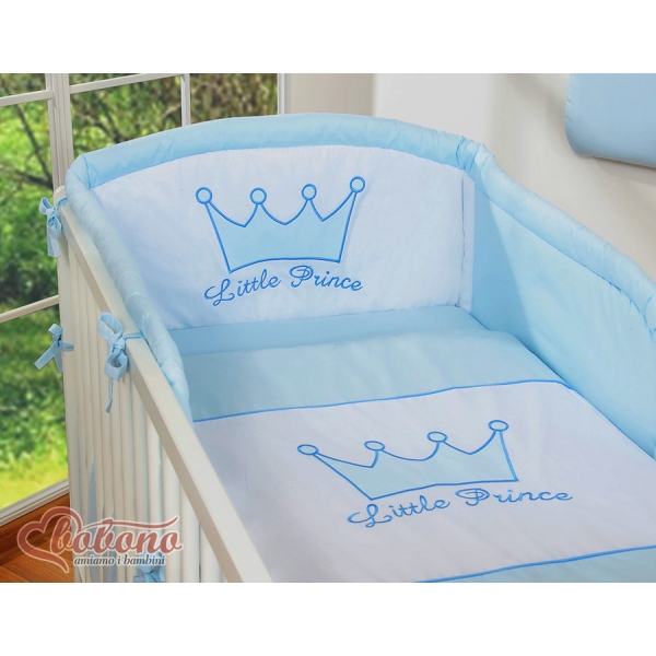Für Babybett Bettwäsche Set 2-tlg - Little Prince/Princess blau