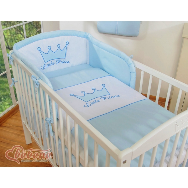 Für Babybett Bettwäsche Set 2-tlg - Little Prince/Princess blau