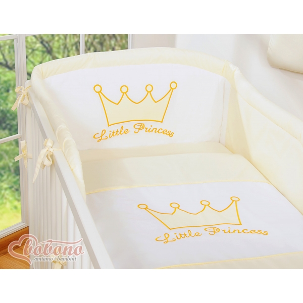 Für Babybett Bettwäsche Set 2-tlg - Little Prince/Princess creme