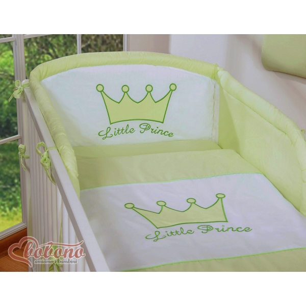 Für Babybett Bettwäsche Set 2-tlg - Little Prince/Princess grün