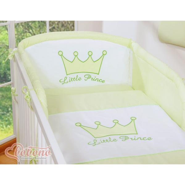 Für Babybett Bettwäsche Set 2-tlg - Little Prince/Princess grün