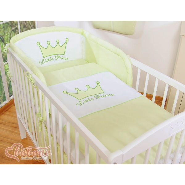 Für Babybett Bettwäsche Set 2-tlg - Little Prince/Princess grün